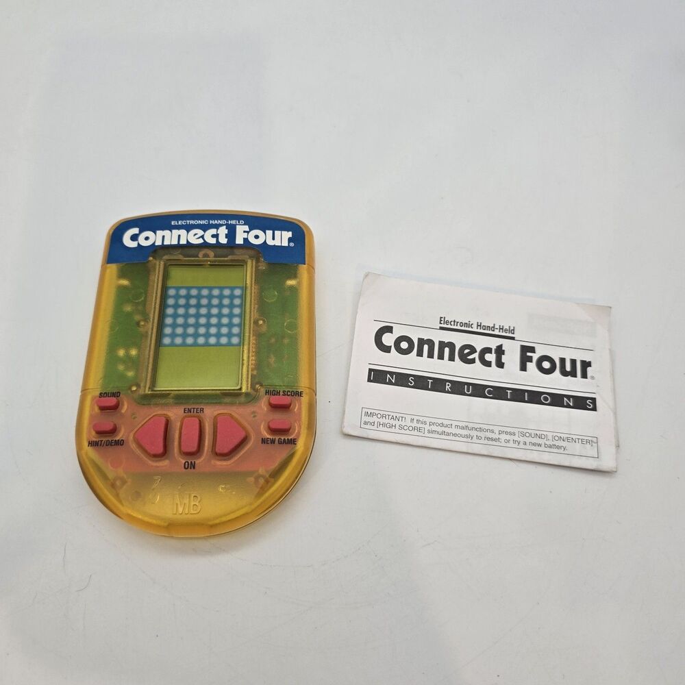 Connect Four 4 Electronic Handheld Game 1995 Travel Milton Bradley TESTED WORKS